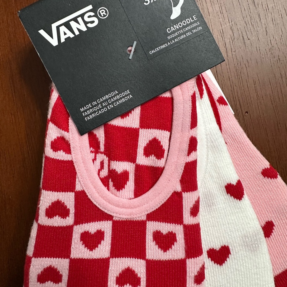 Vans 3-Pack Hearts No-Show Socks S/P - Picture 2 of 4